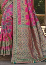 Hot Pink Banarasi Saree