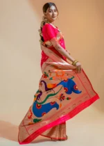 Hot Pink Paithani Silk Saree