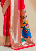 Hot Pink Paithani Silk Saree