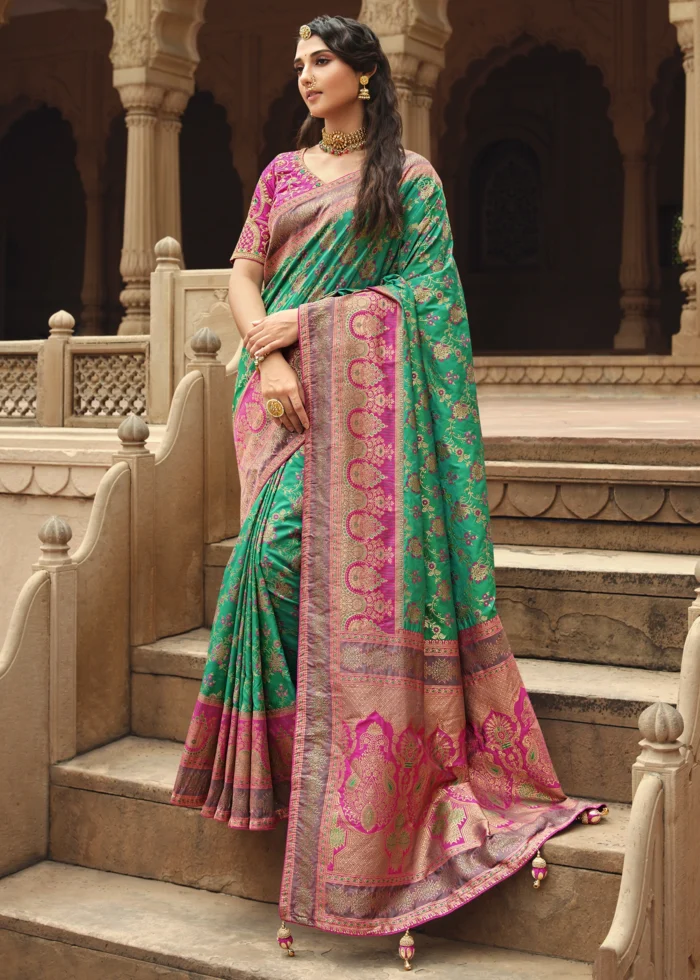 Jade Green Banarasi Saree