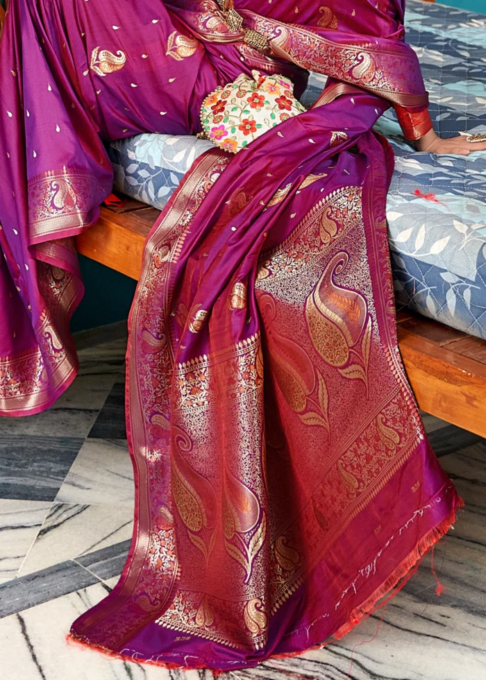 Jamun Purple Banarasi Saree