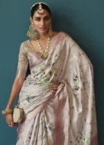 Lavender Floral Print Saree