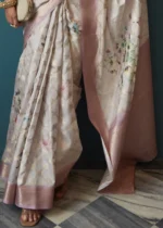 Lavender Floral Print Saree