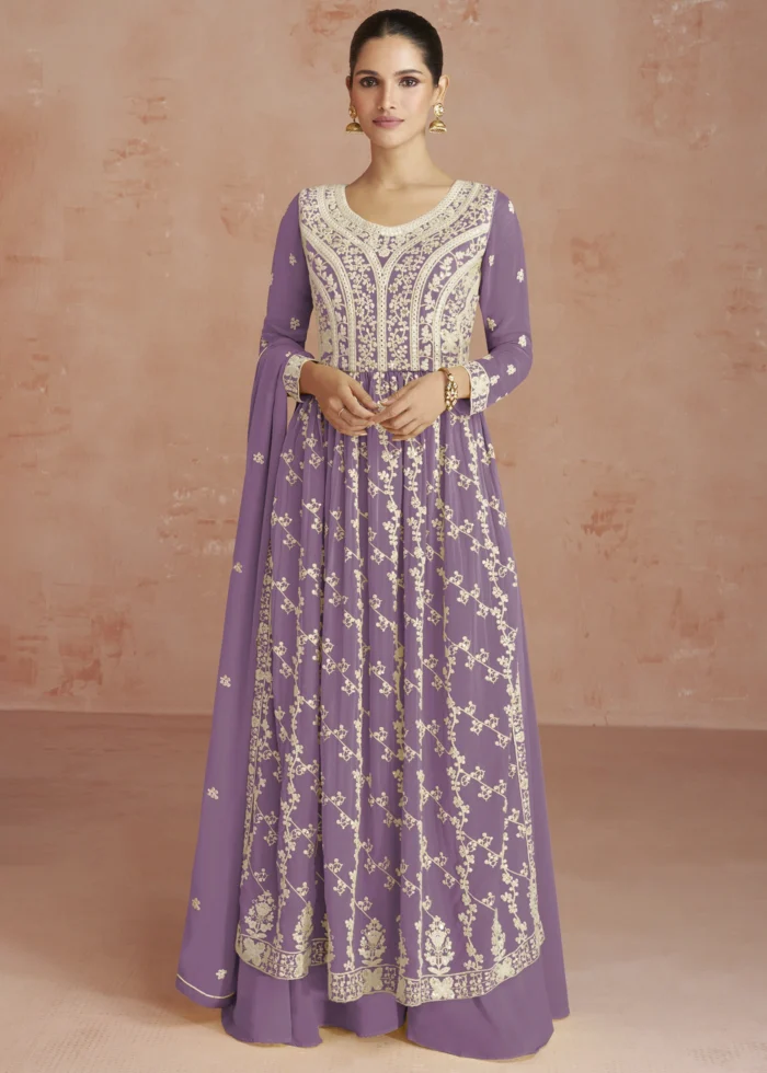 Lavender Purple Anarkali Suit