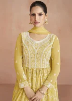 Lemon Yellow Anarkali Suit