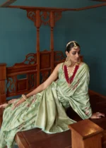 Light Green Floral Print Saree