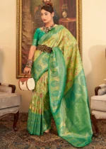 Lime Green Kanjivaram Saree