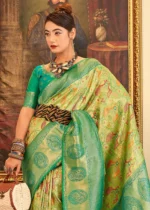 Lime Green Kanjivaram Saree