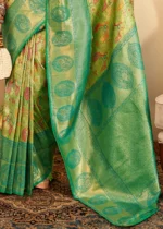 Lime Green Kanjivaram Saree