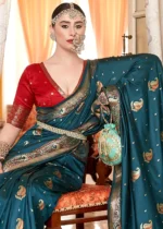 Mallard Blue Banarasi Saree