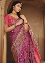 Mauve Purple Banarasi Saree