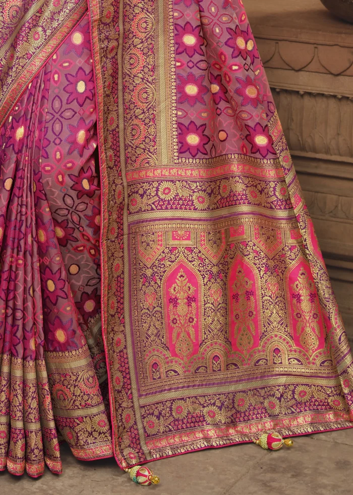 Mauve Purple Banarasi Saree