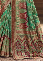 Mint Turquoise Banarasi Saree