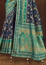 Navy Blue Banarasi Saree