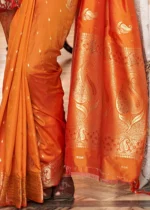 Orange Banarasi Saree