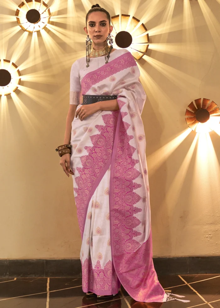 Orchid Pink Banarasi Saree