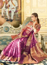 Orchid Purple Banarasi Organza Saree