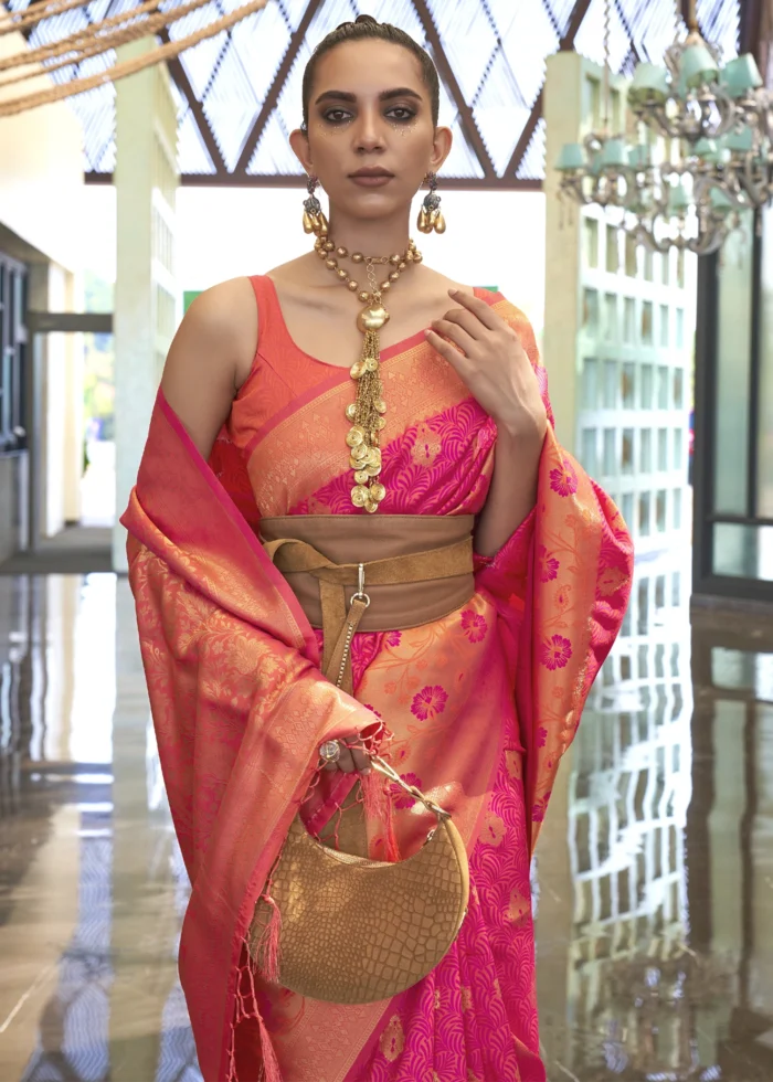 Paradise Pink Banarasi Saree