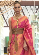 Paradise Pink Banarasi Saree