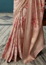 Pink Floral Print Saree