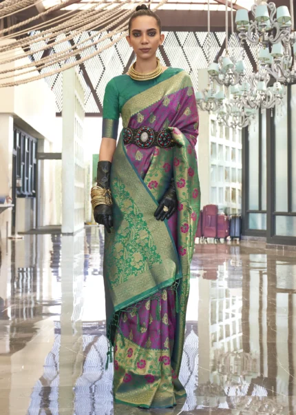 Purple Banarasi Saree