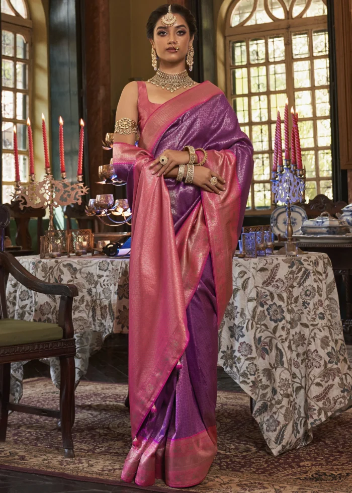 Purple Kanjivaram Saree