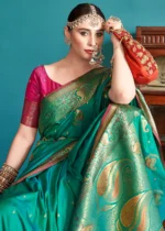 Rama Green Banarasi Saree