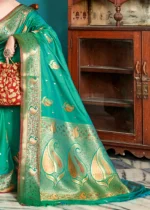 Rama Green Banarasi Saree