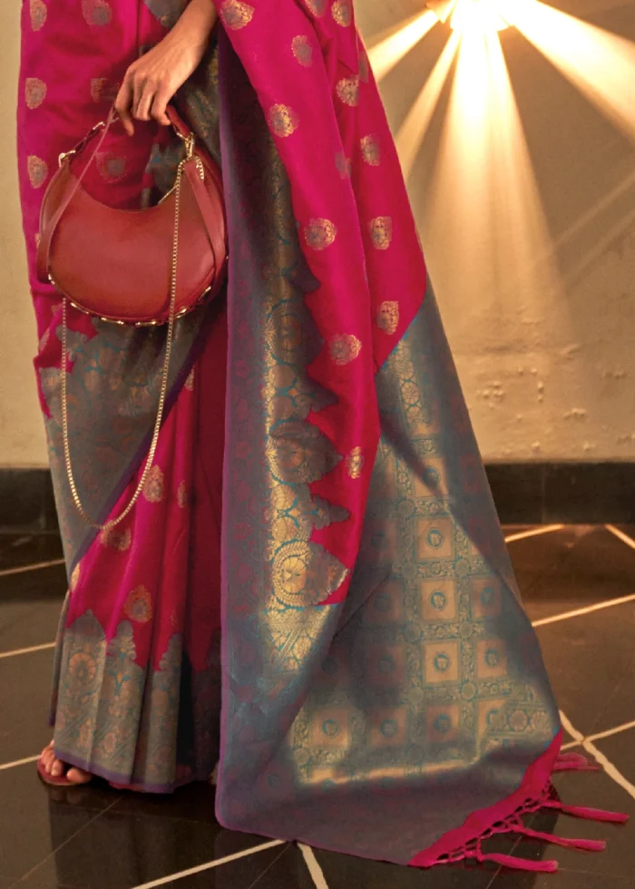 Raspberry Pink Banarasi Saree