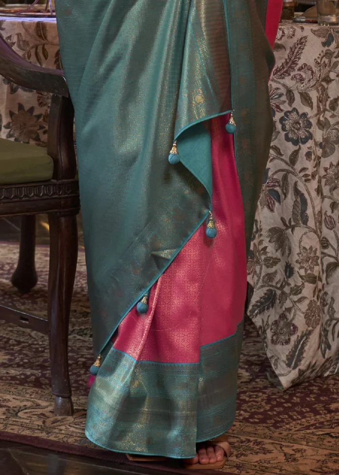 Raspberry Pink Kanjivaram Saree