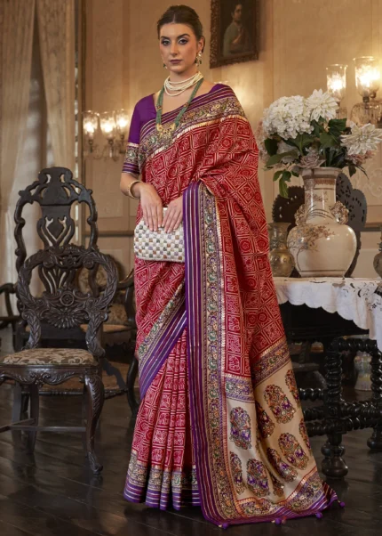 Red Patola Silk Saree