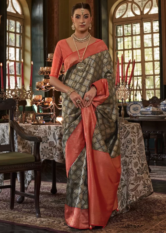 Royal Black Kanjivaram Saree