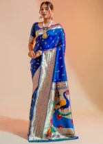 Royal Blue Paithani Silk Saree