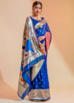 Royal Blue Paithani Silk Saree