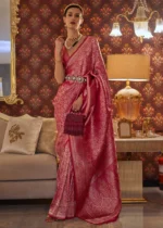 Ruby Pink Kanjivaram Saree