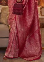 Ruby Pink Kanjivaram Saree