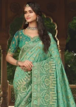 Sea Green Banarasi Saree