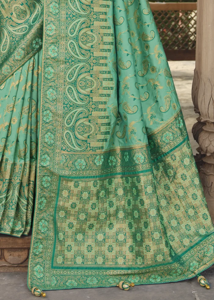 Sea Green Banarasi Saree