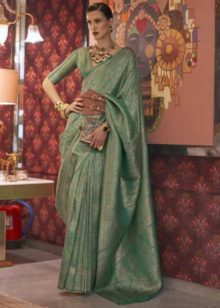 Sea Green Kanjivaram Saree