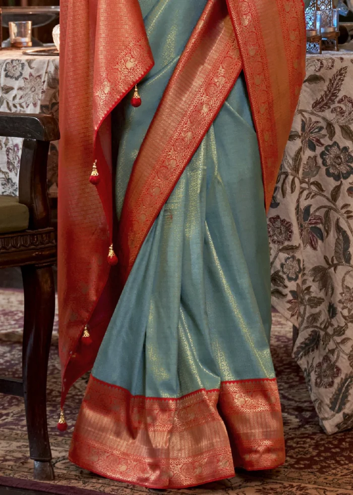 Sky Blue Kanjivaram Saree