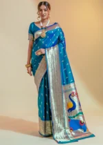 Sky Blue Paithani Silk Saree