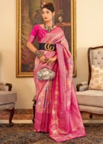 Thulian Pink Kanjivaram Saree