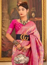 Thulian Pink Kanjivaram Saree