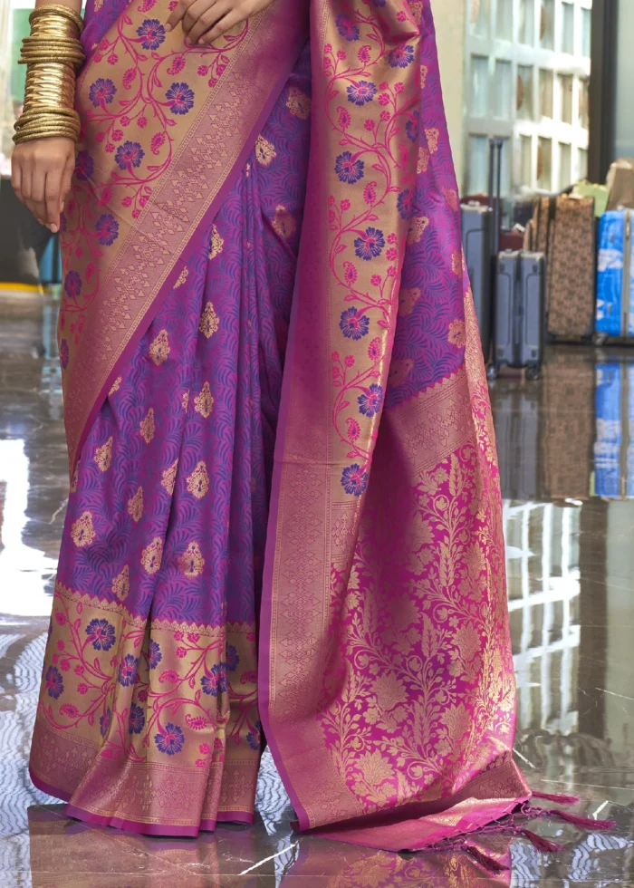 Violet Banarasi Saree