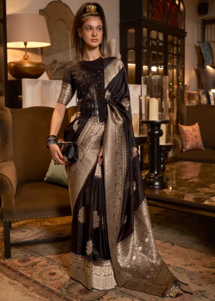 Black Banarasi Saree