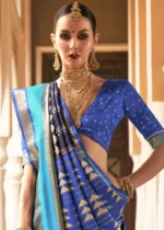 Blue Patola Silk Saree