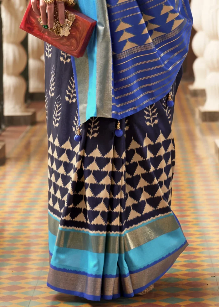 Blue Patola Silk Saree