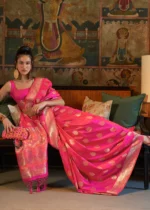 Fuchsia Pink Banarasi Saree