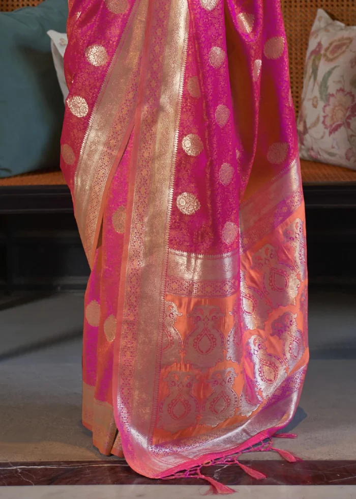 Fuchsia Pink Banarasi Saree