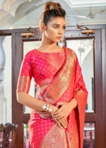 Fuchsia Pink Banarasi Saree